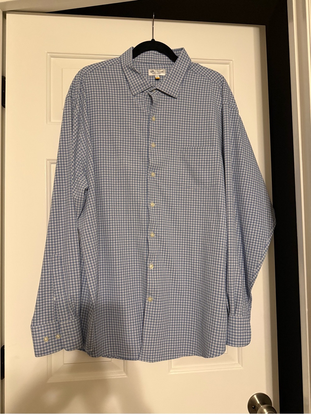 Peter Millar Summer Comfort XXL Blue Gingham Performance Button Down Shirt XXL
